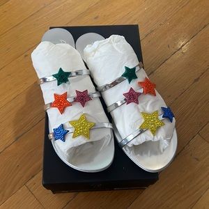 Giuseppe zanoti silver star sandals. Size 41.